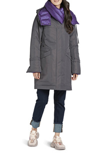 Пуховик-пальто женский D`IMMA 2025 серый 54-170