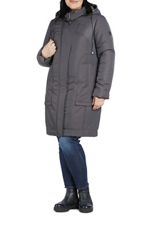 Пуховик-пальто женский D`IMMA 2024 серый 52-170