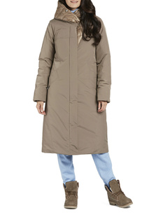 Пуховик-пальто женский D`IMMA 2026 коричневый 44-170