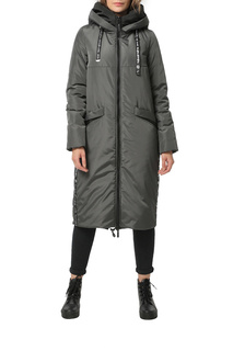 Пуховик-пальто женский DIZZYWAY 20305 серый 52