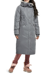 Пуховик-пальто женский D`IMMA 2023 серый 50-170