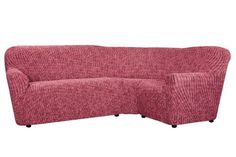Чехол на классический угловой диван Виста Милано бордо Еврочехол