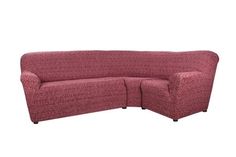 Чехол на классический угловой диван Тела Безарро бордовый Еврочехол