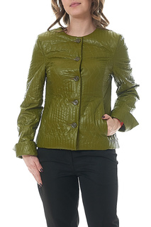 Кожаная куртка женская MANNON KC000002AW4(LORA) зеленая 50
