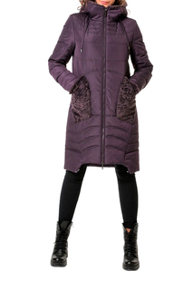 Пуховик-пальто женский DizzyWay 19409 фиолетовый 58