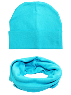 Комплект шапка и снуд шарф Веселый малыш 171 172 16 F р.Бирюзовый р.56