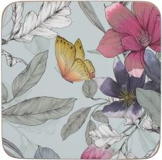 Подставки под стакан на пробке Бабочки в цветах 10.5х10.5см (6шт) Creative Tops