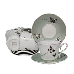 Чайный сервиз Lenardi Butterfly 200мл 12предметов 133-100