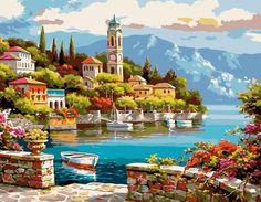 Живопись по номерам Paintboy "Лодка у набережной" 40x50