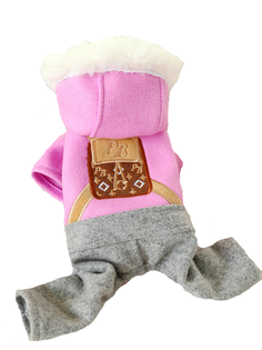 Комбинезон для собак Petcircle Casual, женский, розовый, серый, S, длина спины 22 см