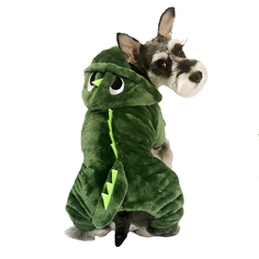 Комбинезон для собак Petcircle Диназавр, унисекс, зеленый, S, длина спины 25 см