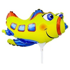 Шар фольгированный ACTION! Самолет на палочке 20х20см