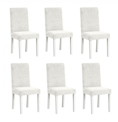 Чехлы на стулья плюшевые Venera Chair cover soft, молочный, комплект 6 шт
