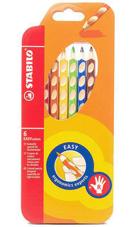 Набор цветных карандашей для правшей STABILO EASYcolors, 6 штук