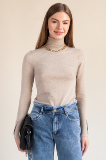 Водолазка женская Vilatte D34.140 бежевая 56-176