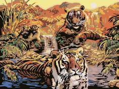 Картина по номерам Ravensburger "Тигры", 30x40