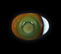 Салатник овальный 7"х5" 185х135мм 450мл, синий+зеленый "Corone Verde" HL935870 No Brand