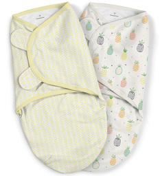 Конверт на липучке Summer Infant Organic SwaddleMe желтый ананасы 2 шт. размер S-M 57810