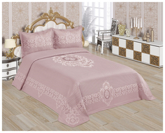 Покрывало стеганое жаккард с наволочками Karna Luka 240x260 изумруд