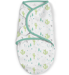 Конверт на липучке Summer Infant Swaddleme, размер S M, белый кактусы 57790