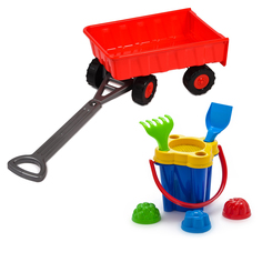 Игровой набор ZEBRATOYS Тележка 15-11330 + песочный набор Замок