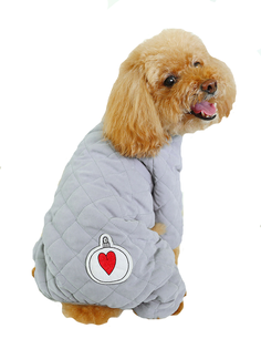 Комбинезон для собак Petcircle стеганый, унисекс, серый, M, длина спины 31 см