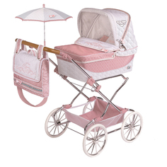 Коляска с сумкой и зонтиком для кукол REBORN ТОП-коллекшн 90 см складная 82038 De Cuevas