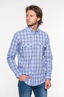 Рубашка мужская Westrenger WS1SM-18-55 голубая 52