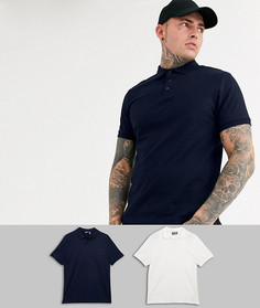 2 трикотажных поло из органического хлопка ASOS DESIGN-Мульти