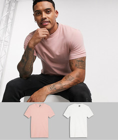Облегающая футболка из органического хлопка ASOS DESIGN - Набор из 2 шт.-Мульти