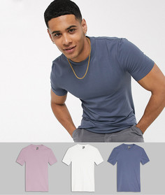 Облегающая футболка из органического хлопка ASOS DESIGN - Набор из 3 шт.-Мульти