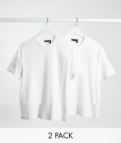 Футболка из органического хлопка с отворотами на рукавах ASOS DESIGN - Набор из 2 шт.-Мульти