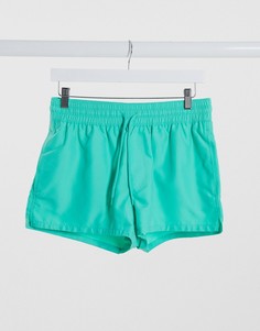 Ярко-зеленые короткие шорты для плавания ASOS DESIGN-Синий
