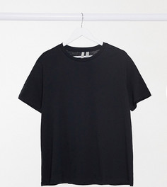 Черная футболка из органического хлопка с круглым вырезом ASOS DESIGN Curve - ultimate-Черный