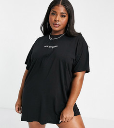 Платье-футболка с логотипом New Girl Order Curve-Черный
