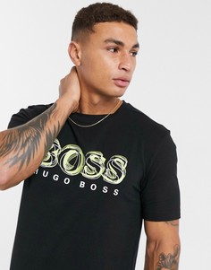 Футболка с круглым вырезом и логотипом BOSS Athleisure-Черный