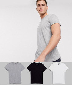3 футболки с круглым вырезом и отворотами ASOS DESIGN-Мульти