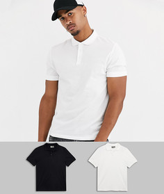 2 трикотажных поло из органического хлопка ASOS DESIGN-Мульти