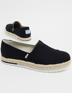 Черные эспадрильи на толстой подошве TOMs Alpargata-Черный