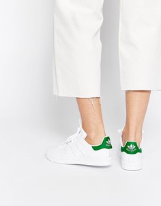 Бело-зеленые кроссовки adidas Originals Stan Smith-Белый