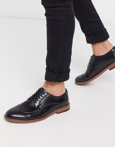 Черные броги из искусственной кожи ASOS DESIGN-Черный