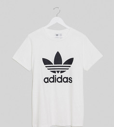 Белая футболка с логотипом-трилистником adidas Originals Plus-Белый