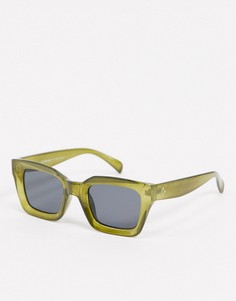 Оливково-зеленые солнцезащитные очки в квадратной оправе AJ Morgan-Зеленый