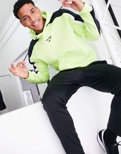 Желтый/черный худи в стиле колор блок Reebok Classics