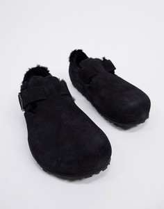 Черные полуботинки из овечьей шерсти Birkenstock London-Черный