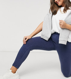 Синие леггинсы с эффектом кислотной стирки ASOS DESIGN Curve-Черный