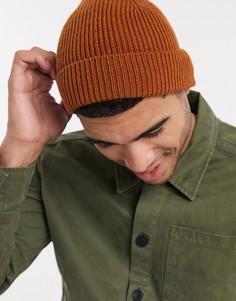 Шапка-бини табачного цвета ASOS DESIGN-Светло-коричневый