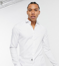 Белая сатиновая приталенная рубашка ASOS DESIGN Tall-Белый