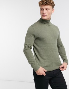 Зеленая трикотажная водолазка Topman-Зеленый