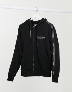 Худи черного цвета с логотипом в виде ленты Versace Jeans Couture-Черный